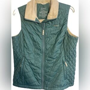 L.L. Bean Women's Quilted Vest Full Zip Fleece Lined Size XL